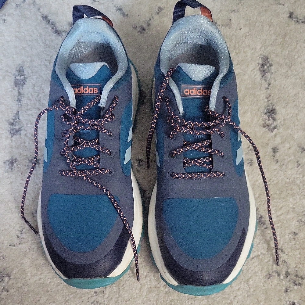 Hiking Sneakers Adidas Navy and Aqua Running Shoes